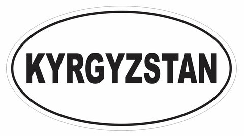 Kyrgyzstan Country Code Oval Bumper Sticker or Helmet Sticker D2914 - Winter Park Products