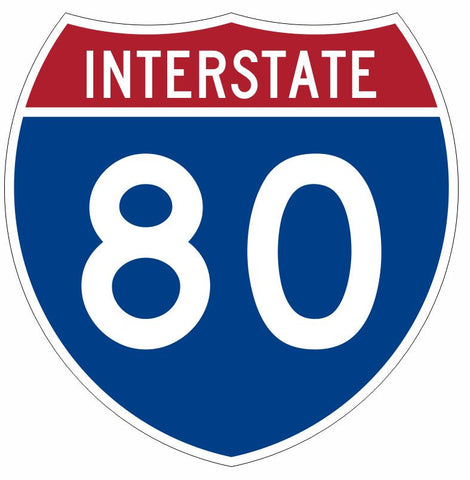 Interstate 80 Sticker Decal R928 Highway Sign - Winter Park Products