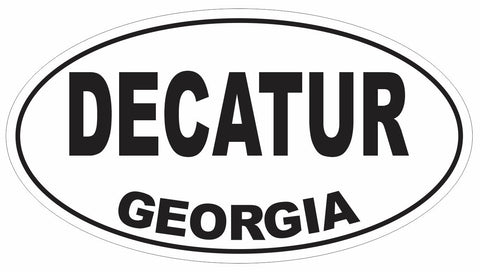 Decatur Georgia Oval Bumper Sticker or Helmet Sticker D2934 Euro Oval - Winter Park Products