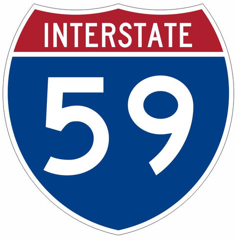 Interstate 59 Sticker Decal R912 Highway Sign - Winter Park Products