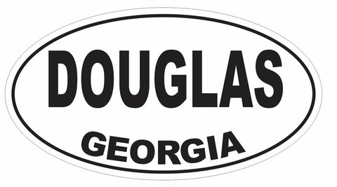 Douglas Georgia Oval Bumper Sticker or Helmet Sticker D2935 Euro Oval - Winter Park Products