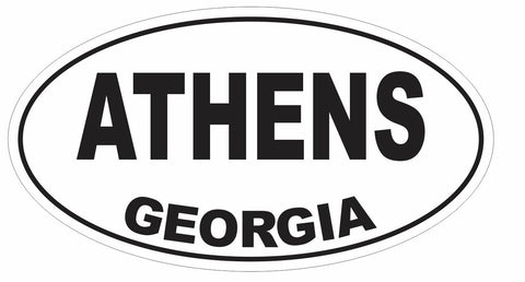 Athens Georgia Oval Bumper Sticker or Helmet Sticker D2920 Euro Oval - Winter Park Products