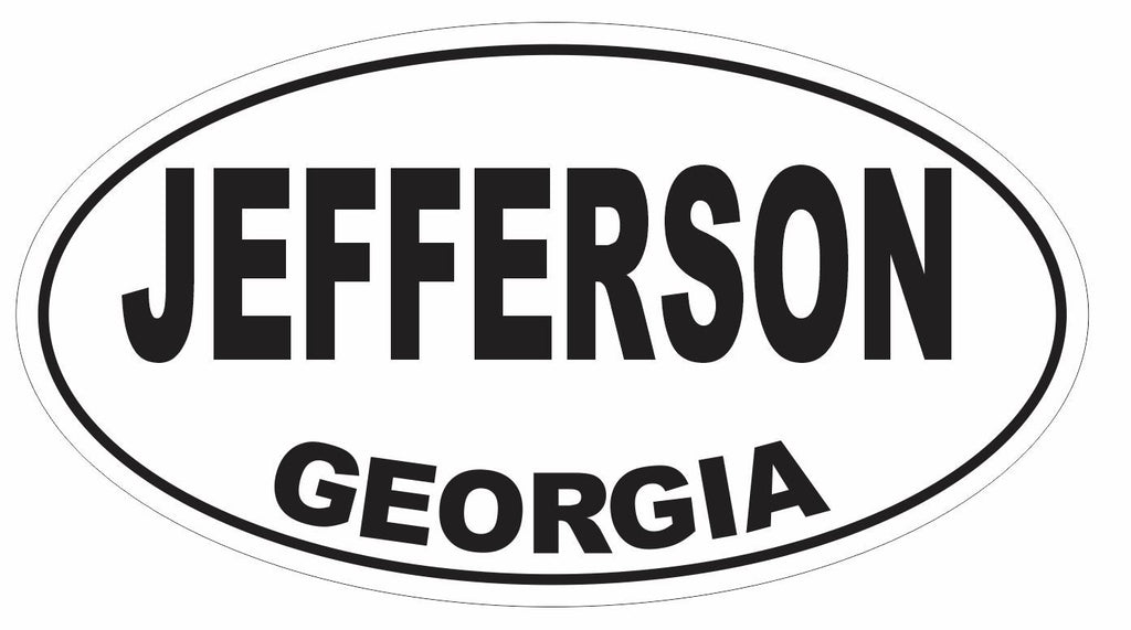Jefferson Georgia Oval Bumper Sticker or Helmet Sticker D2943 Euro Oval - Winter Park Products