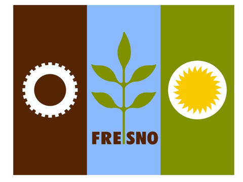 Fresno California Flag Sticker Decal F697 - Winter Park Products
