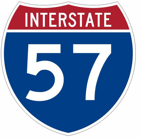 Interstate 57 Sticker Decal R911 Highway Sign - Winter Park Products