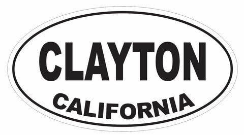Clayton California Oval Bumper Sticker or Helmet Sticker D3022 Euro Oval - Winter Park Products