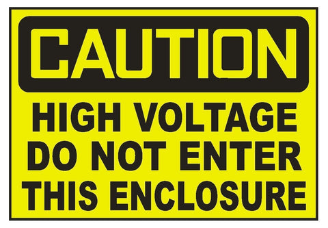 Caution High Voltage Do Not Enter Sticker Safety Sticker Sign D710 OSHA - Winter Park Products