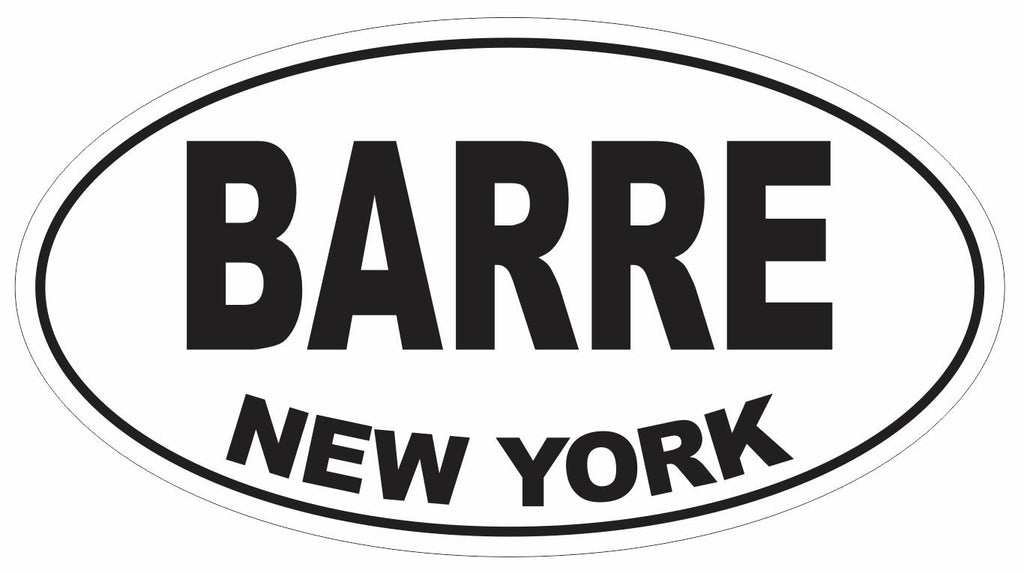 Barre New York Oval Bumper Sticker or Helmet Sticker D3086 Euro Oval - Winter Park Products