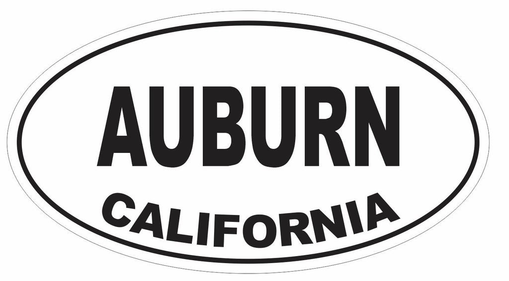 Auburn California Oval Bumper Sticker or Helmet Sticker D3010 Euro Oval - Winter Park Products