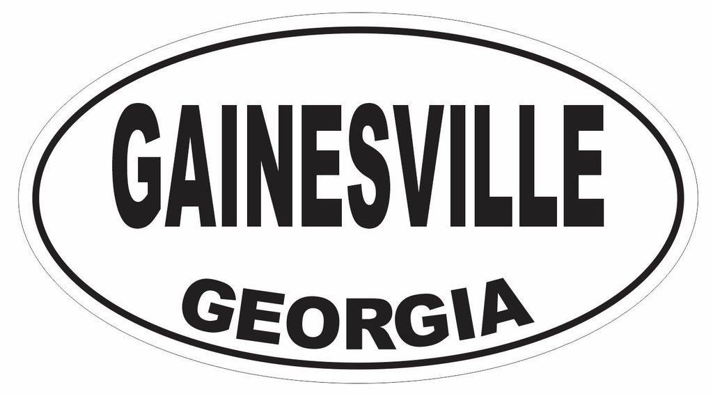 Gainesville Georgia Oval Bumper Sticker or Helmet Sticker D2940 Euro Oval - Winter Park Products