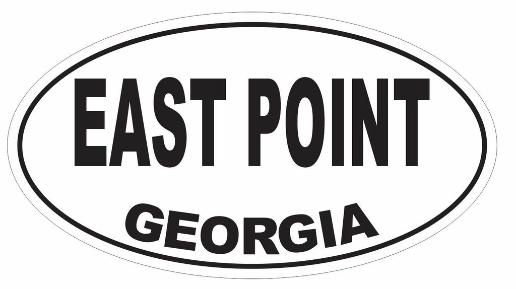 East Point Georgia Oval Bumper Sticker or Helmet Sticker D2938 Euro Oval - Winter Park Products