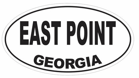 East Point Georgia Oval Bumper Sticker or Helmet Sticker D2938 Euro Oval - Winter Park Products