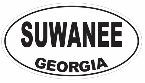Suwanee Georgia Oval Bumper Sticker or Helmet Sticker D2964 Euro Oval - Winter Park Products