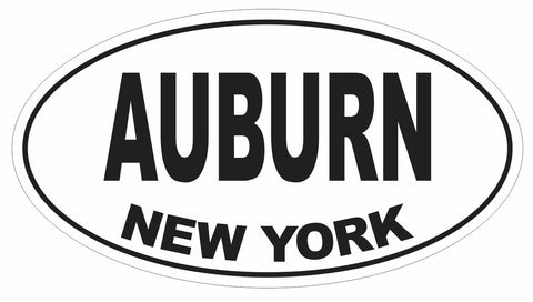 Auburn New York Oval Bumper Sticker or Helmet Sticker D3041 Euro Oval - Winter Park Products