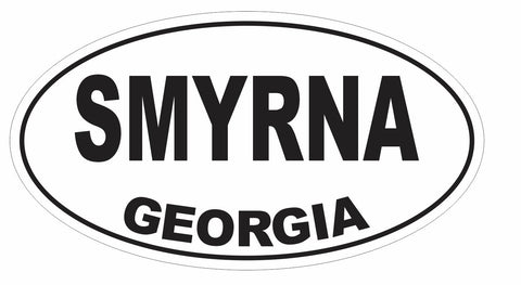 Smyrna Georgia Oval Bumper Sticker or Helmet Sticker D2962 Euro Oval - Winter Park Products