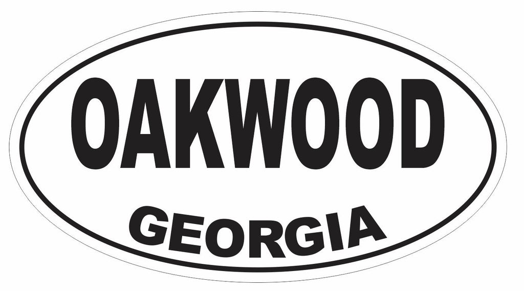 Oakwood Georgia Oval Bumper Sticker or Helmet Sticker D2953 Euro Oval - Winter Park Products
