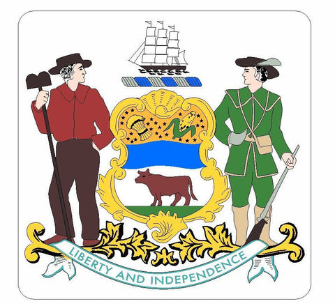 Coat of Arms of Delaware Sticker / Decal R736 - Winter Park Products
