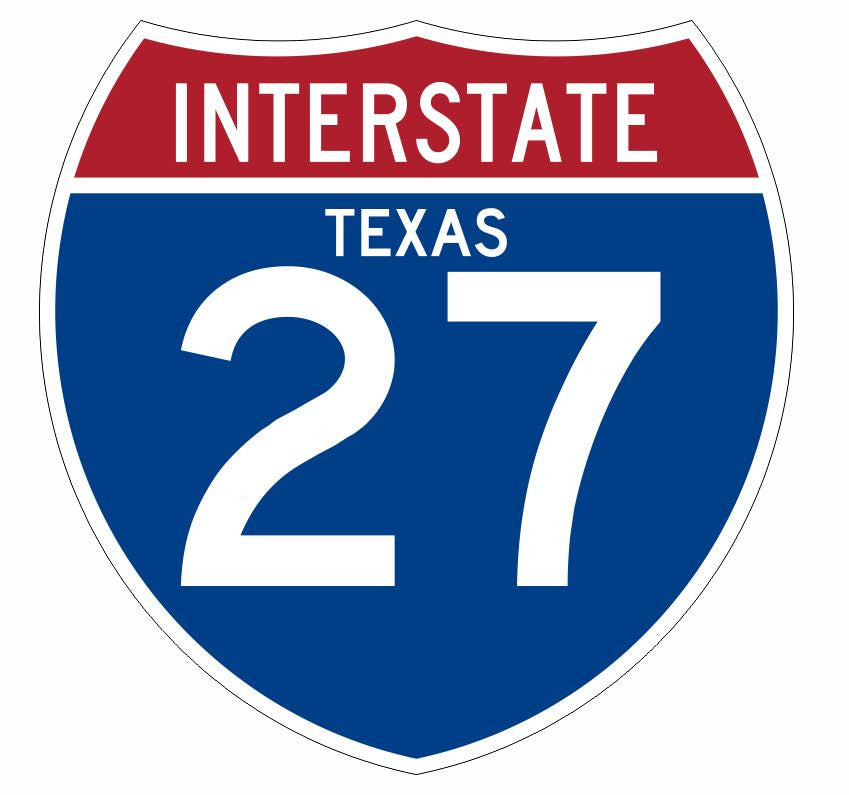 Interstate 27 Sticker Decal R898 Highway Sign - Winter Park Products