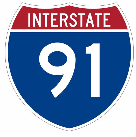 Interstate 91 Sticker Decal R939 Highway Sign - Winter Park Products