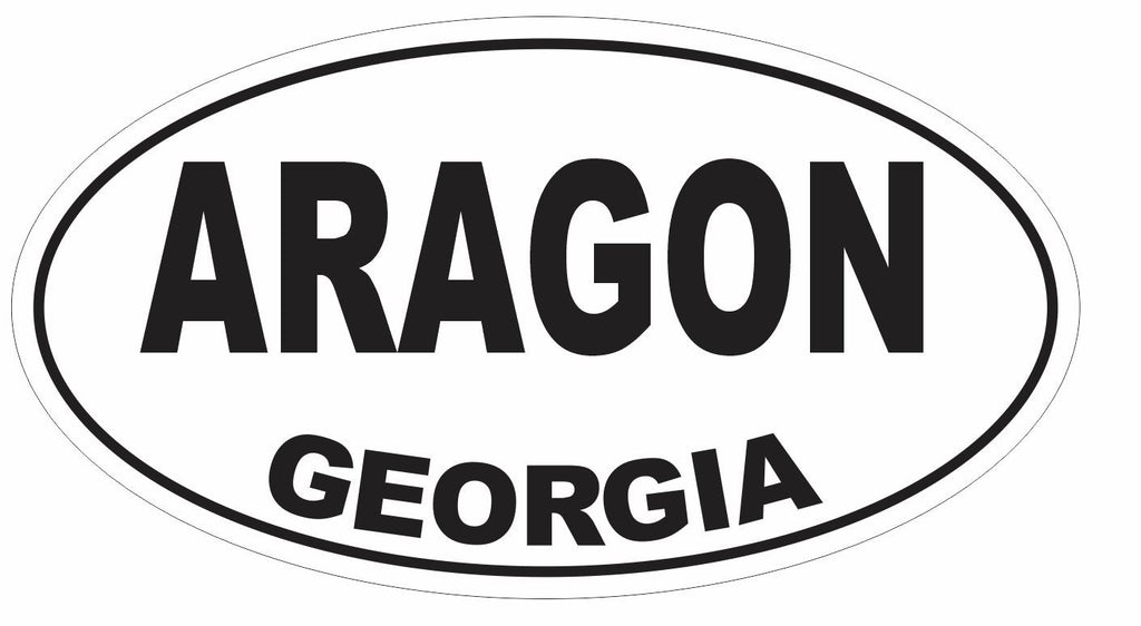 Aragon Georgia Oval Bumper Sticker or Helmet Sticker D2986 Euro Oval - Winter Park Products