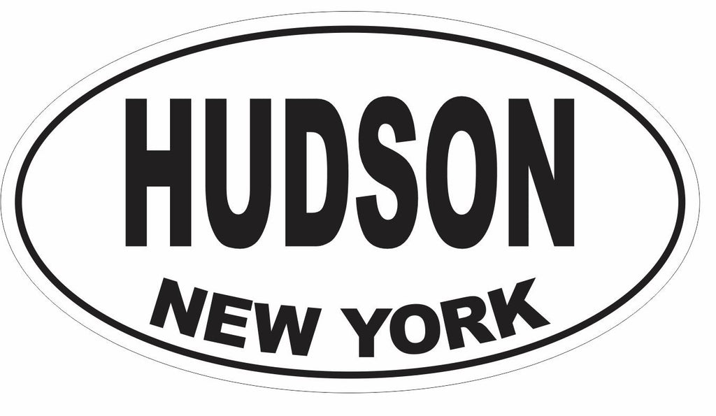 Hudson New York Oval Bumper Sticker or Helmet Sticker D3053 Euro Oval - Winter Park Products