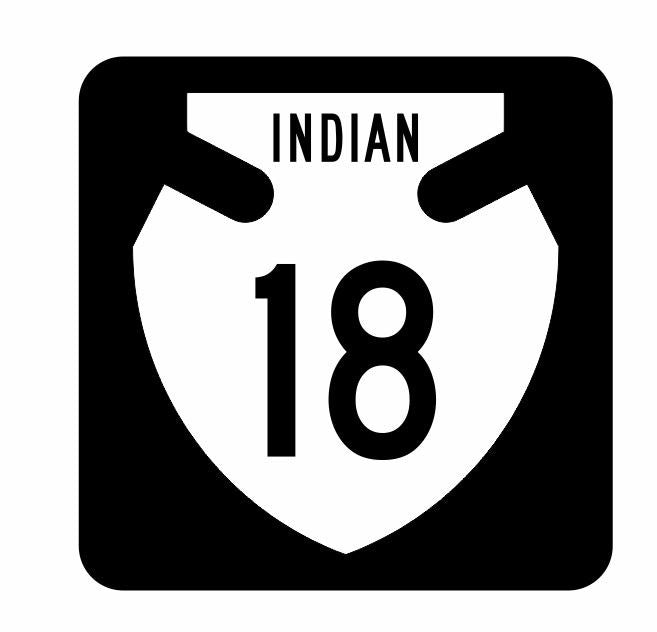 Indian Route 18 Sticker Decal R877 Highway Sign - Winter Park Products