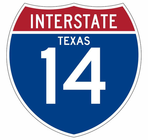 Interstate 14 Sticker Decal R888 Highway Sign - Winter Park Products