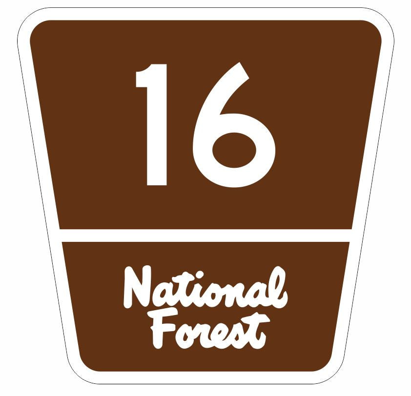 Forest Highway 16 Sticker Decal R876 Highway Sign - Winter Park Products