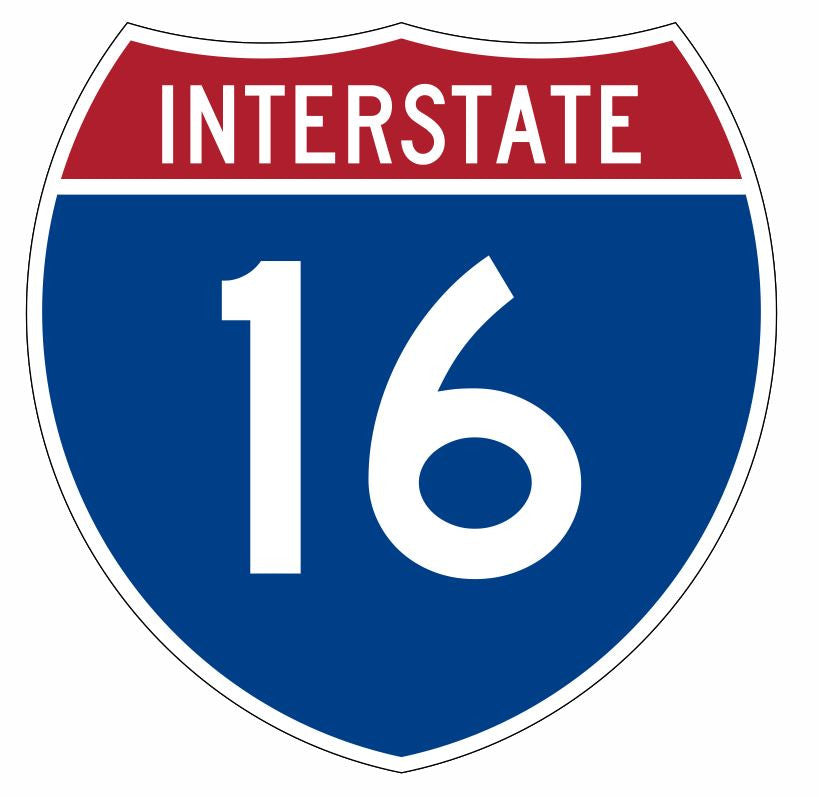 Interstate 16 Sticker Decal R890 Highway Sign - Winter Park Products