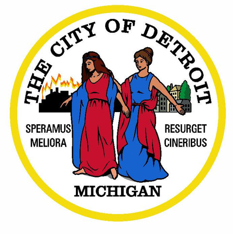 Seal of Detroit Michigan Sticker / Decal R681 - Winter Park Products