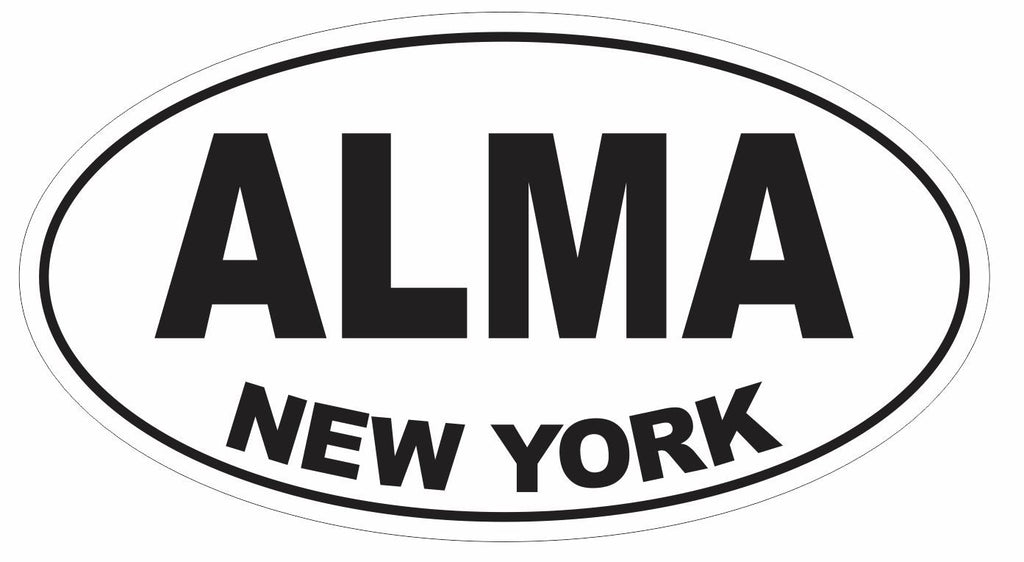 Alma New York Oval Bumper Sticker or Helmet Sticker D3070 Euro Oval - Winter Park Products