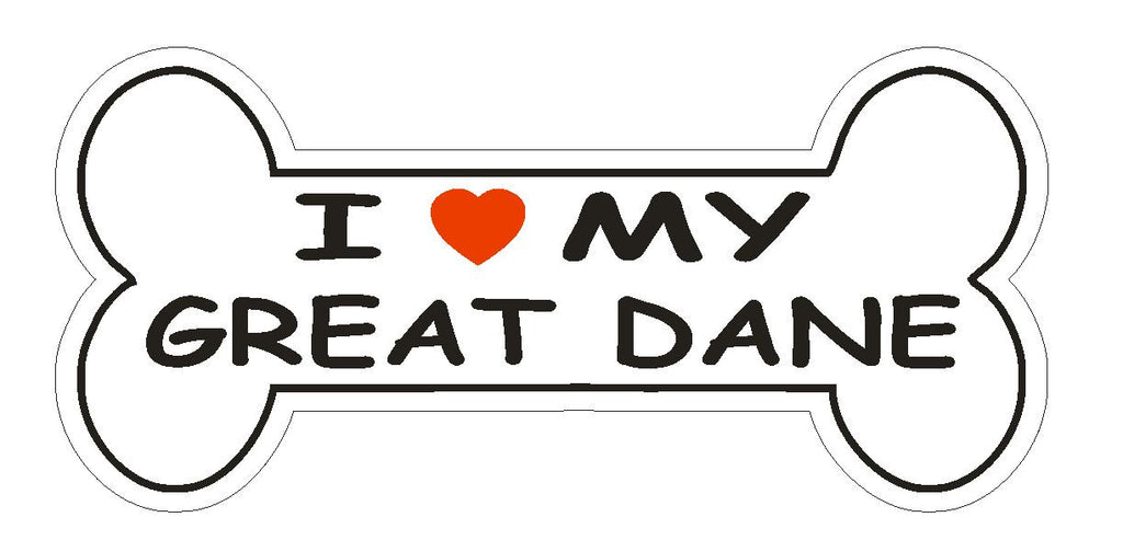 Love My Great Dane Bumper Sticker or Helmet Sticker D834 Dog Bone Pet Lover - Winter Park Products