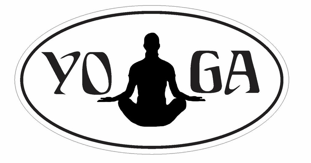 Yoga Oval Bumper Sticker or Helmet Sticker D3005 Euro Oval - Winter Park Products