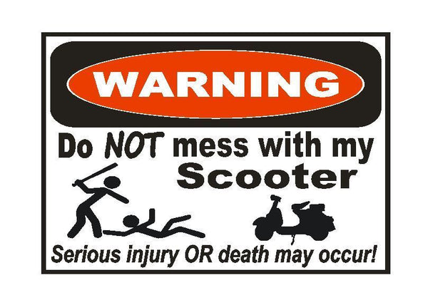 Moped Scooter Sticker Go Bike Toy Sign Decal Label D827 Funny Warning ...