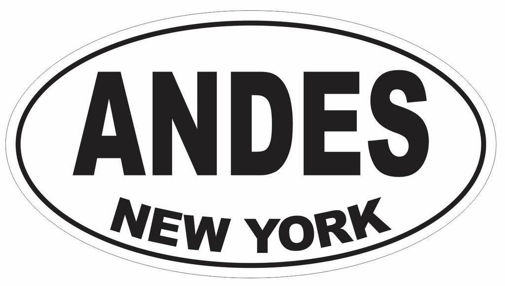 Andes New York Oval Bumper Sticker or Helmet Sticker D3077 Euro Oval - Winter Park Products
