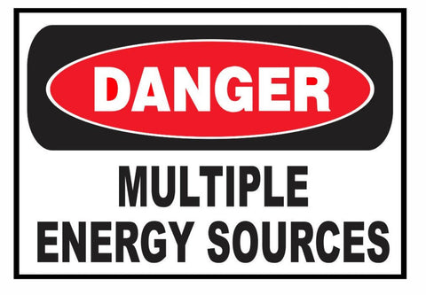 Danger Multiple Energy Sources Sticker Decal D3093 Electrical Electrician - Winter Park Products