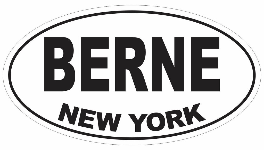 Berne New York Oval Bumper Sticker or Helmet Sticker D3090 Euro Oval - Winter Park Products