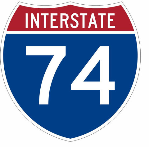 Interstate 74 Sticker Decal R922 Highway Sign - Winter Park Products