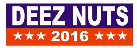 Deez Nuts FOR PRESIDENT BUMPER STICKER  D830 - Winter Park Products