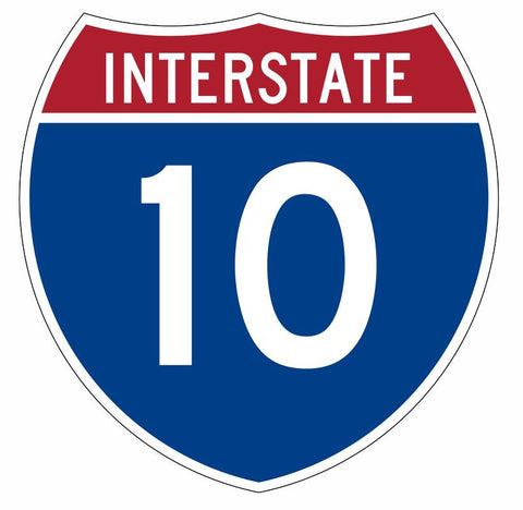 Interstate 10 Sticker Decal R886 Highway Sign - Winter Park Products