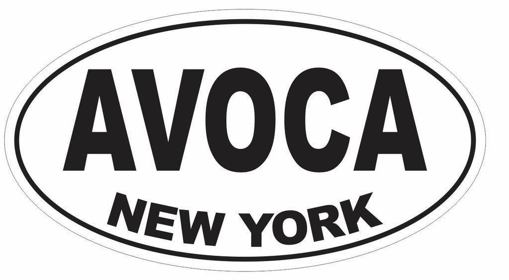 Avoca New York Oval Bumper Sticker or Helmet Sticker D3081 Euro Oval - Winter Park Products
