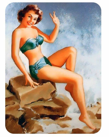 Vintage Style Pin Up Girl Sticker P102 Pinup Girl Sticker - Winter Park Products