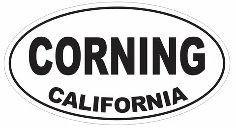 Corning California Oval Bumper Sticker or Helmet Sticker D3025 Euro Oval - Winter Park Products