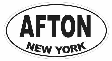 Afton New York Oval Bumper Sticker or Helmet Sticker D3065 Euro Oval - Winter Park Products