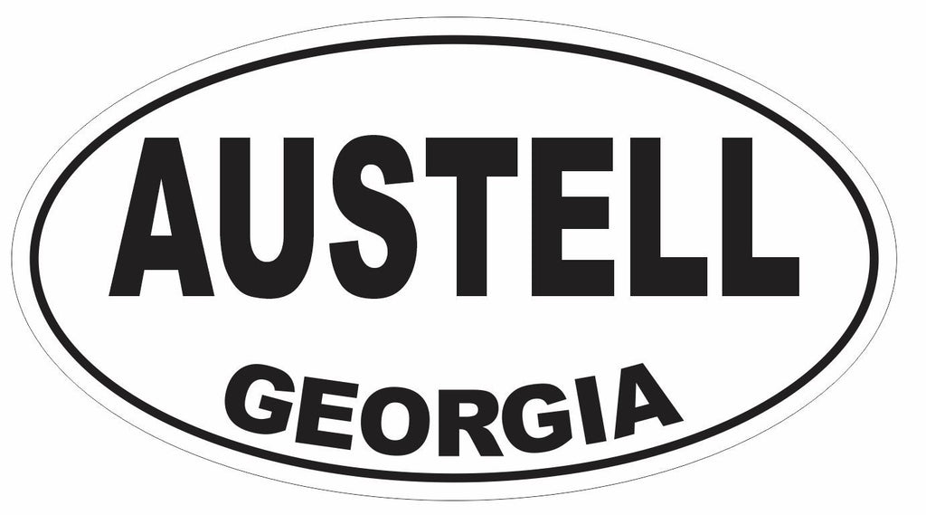 Austell Georgia Oval Bumper Sticker or Helmet Sticker D2990 Euro Oval - Winter Park Products