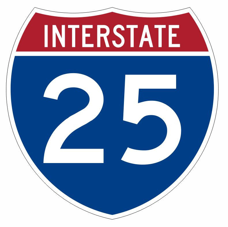Interstate 25 Sticker Decal R896 Highway Sign - Winter Park Products