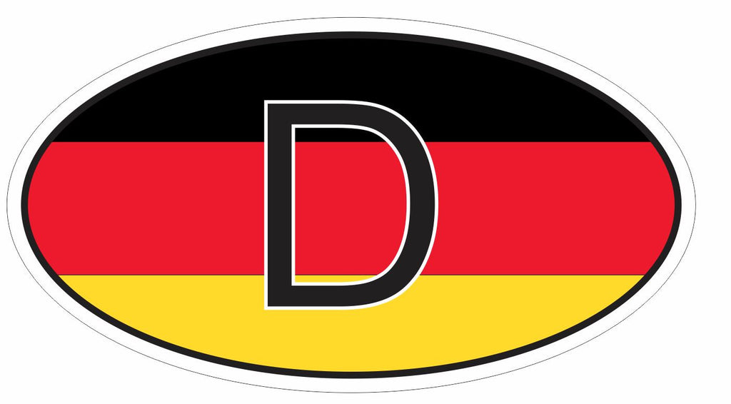Germany Oval Bumper Sticker or Helmet Sticker D2993 Euro Oval - Winter Park Products