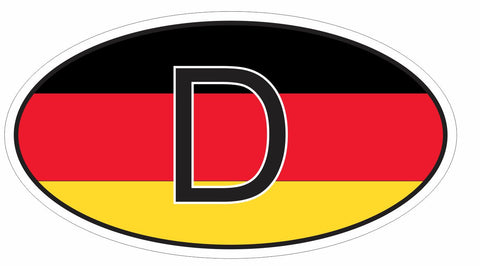 Germany Oval Bumper Sticker or Helmet Sticker D2993 Euro Oval - Winter Park Products