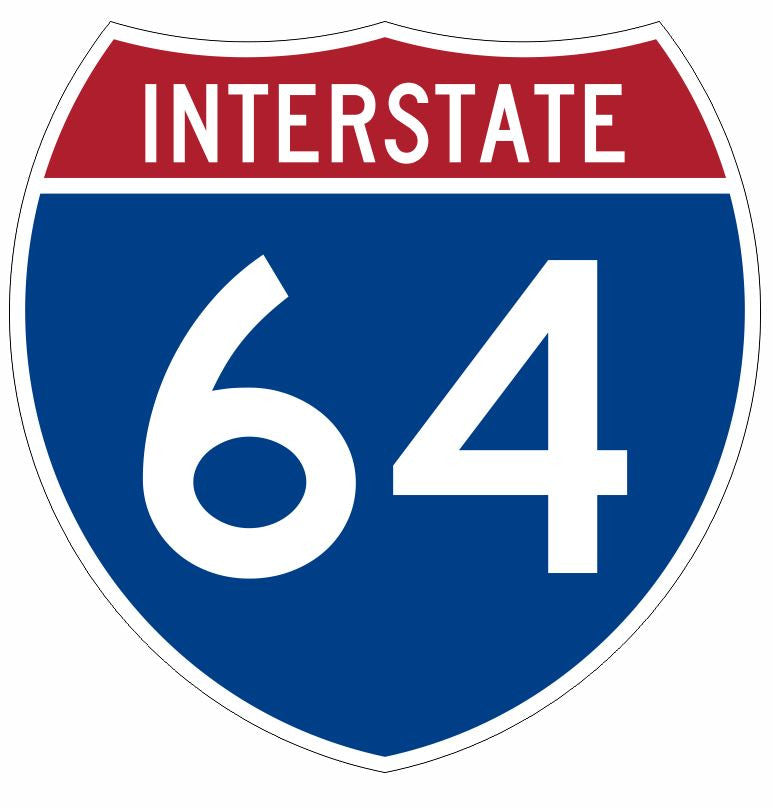 Interstate 64 Sticker Decal R913 Highway Sign - Winter Park Products