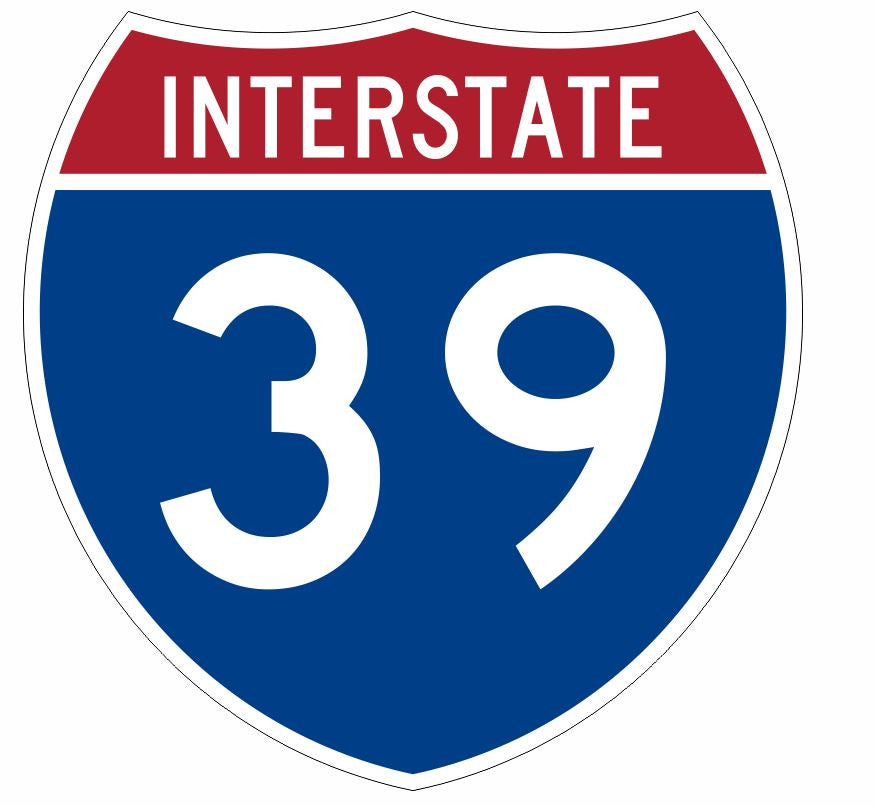 Interstate 39 Sticker Decal R903 Highway Sign - Winter Park Products